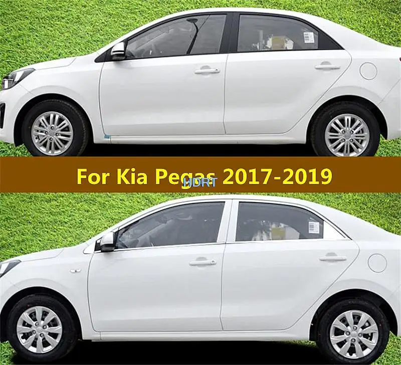 Наклейка для стайлинга автомобиля накладки на окна из нержавеющей стали Kia Pegas 2017