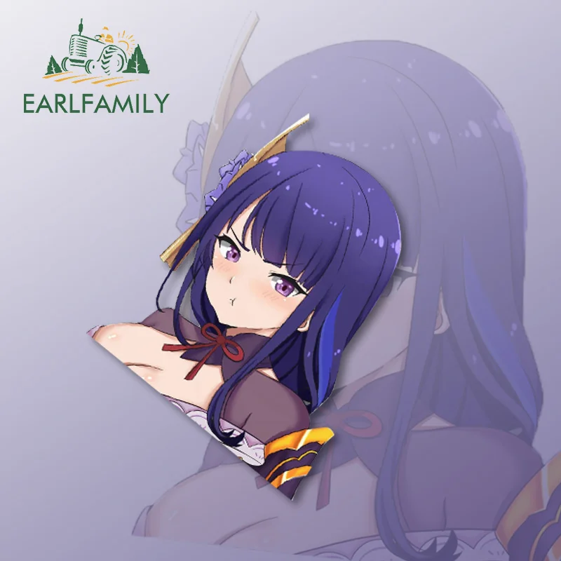 

EARLFAMILY 13cm x 10.2cm for Lei Shen Genshin Impac Pouting Car Stickers Fashionable Funny Decals Car Accessories Laptop Decor