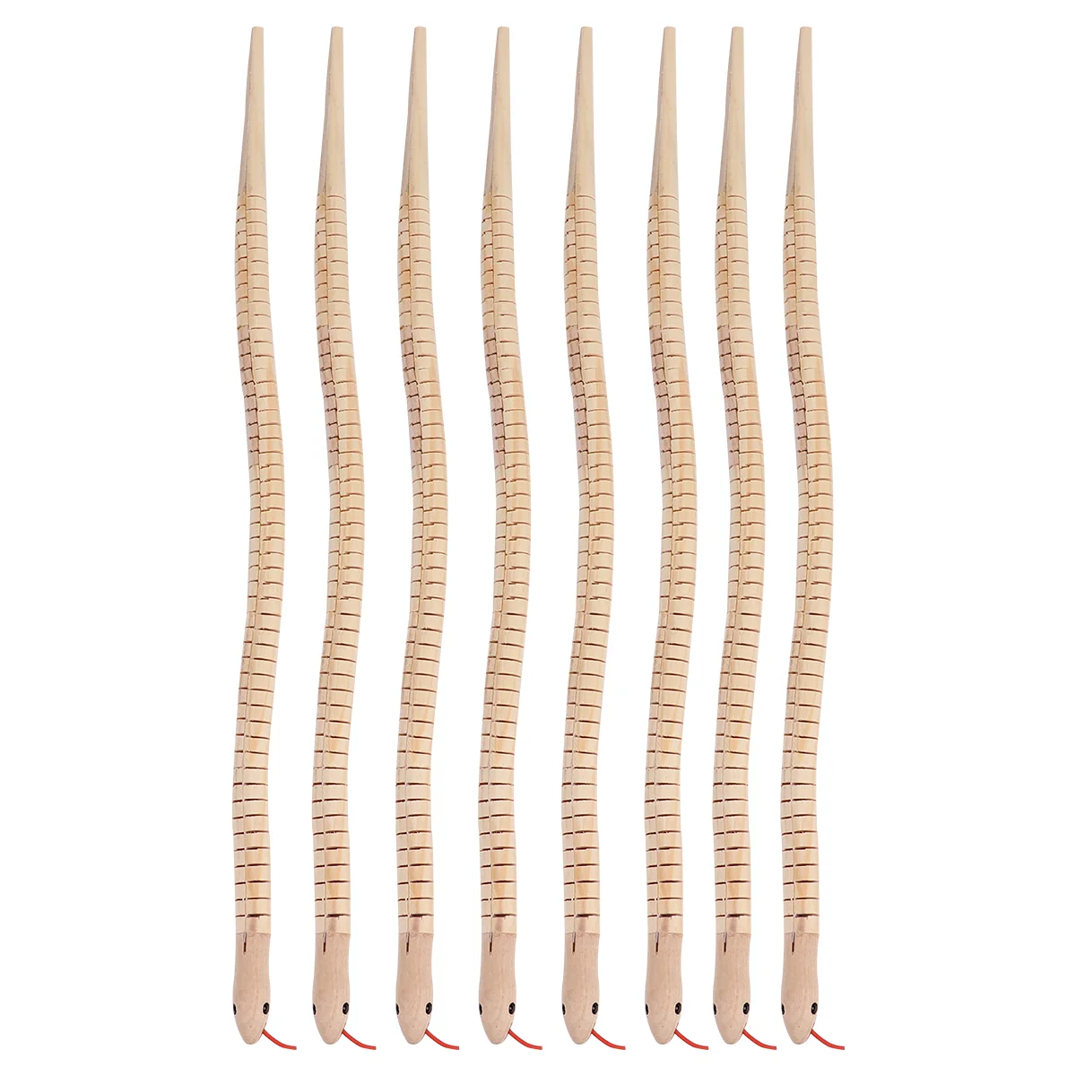 

8 Pcs Artificial Wood Snake Wooden Toy Animal Childrens Toys Kids Playset Flexible