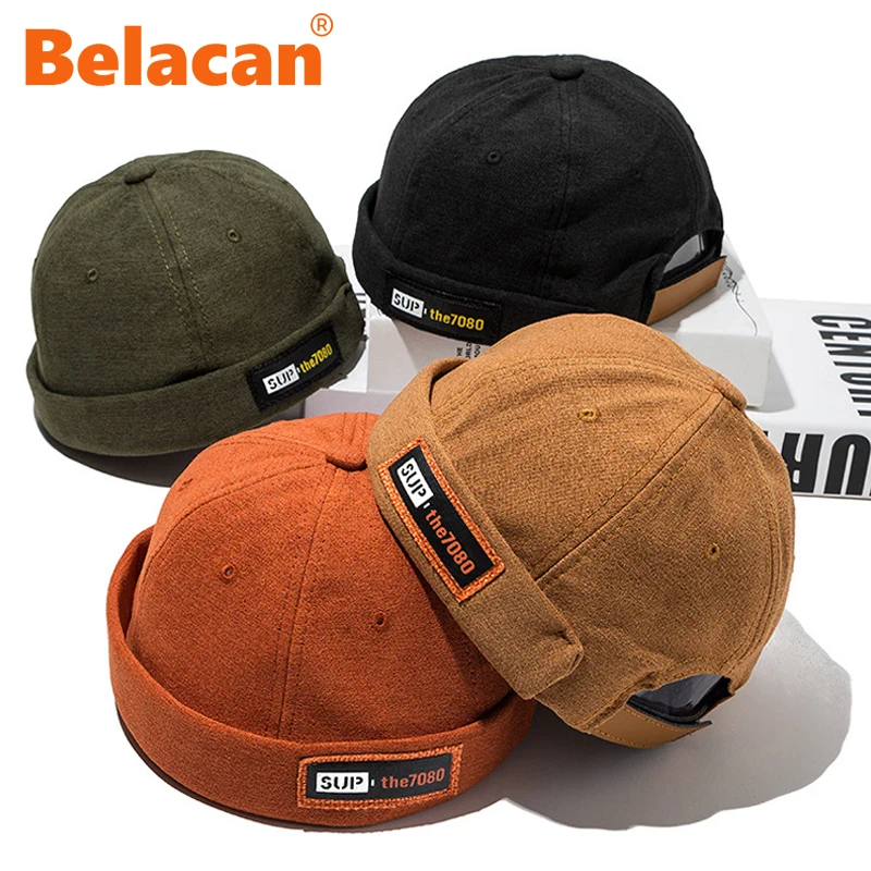 Винтажная Панама без козырька для мужчин и женщин Модная хлопковая Шапка-бини в