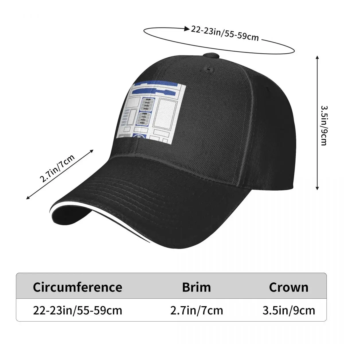 R2d2 Baseball Cap robot body Sports 