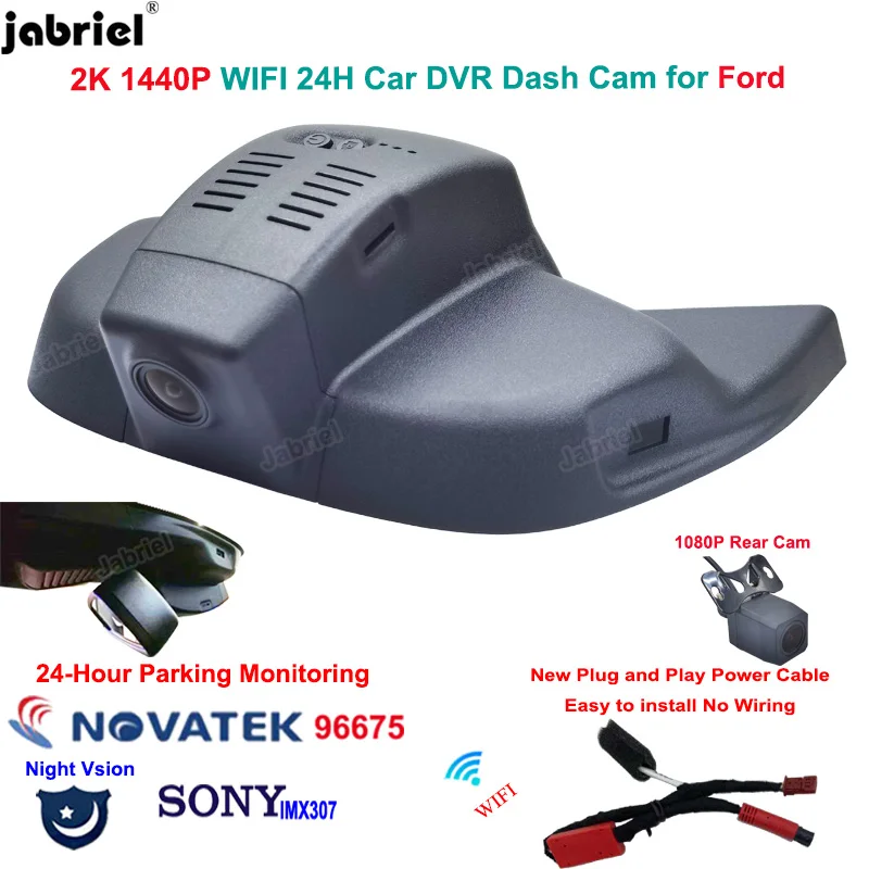 

2K Wifi Car Dvr Dash Cam Rear Camera For Ford Focus mk4 2022 2021 2020 2019 2018 1440P Video Recorder 24H Dashcam Easy Install
