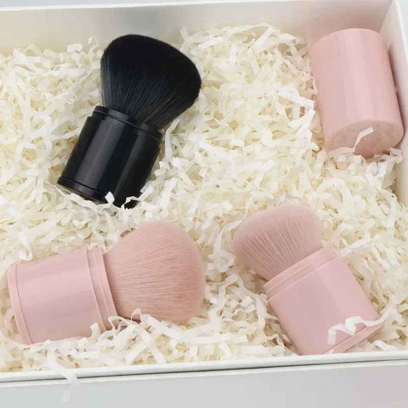 

Portable Retractable Cosmetic Foundation Brush Luxury Mini Loose Power Blush Contour Brush for Women Travel Beauty Makeup Tools