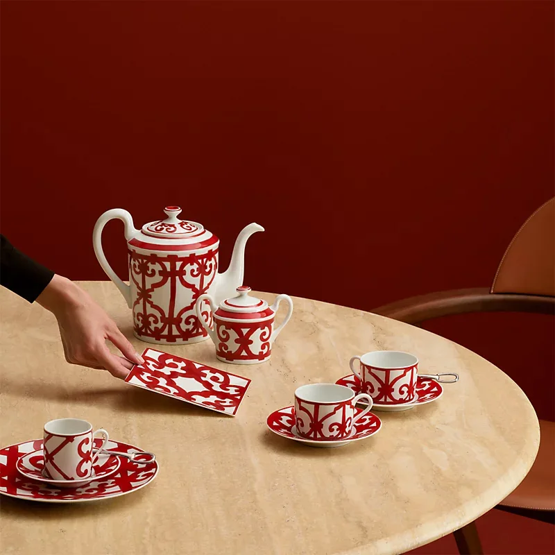 

Chinese Red Coffee Tea Pot Water Pot Set Tea Milk Cups Coffee Ceramic Cup Saucer Home Drinkware Novelty Gift for Friend