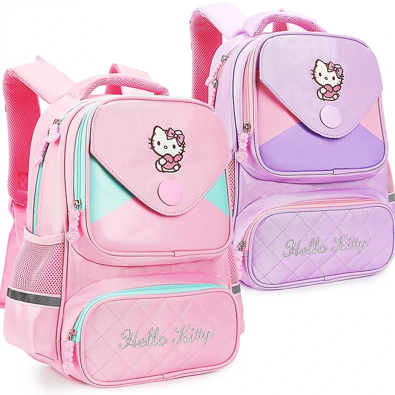 Hello Kitty Primary School Student Schoolbag 1-3-5 Grade Children Cartoon Waterproof and Lightweight Backpack