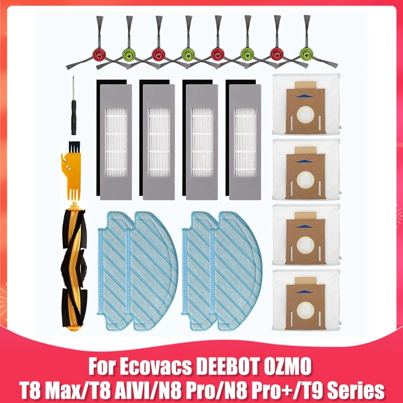 

Accessory Kit Replacement For Ecovacs DEEBOT OZMO T8 Max T8 AIVI T8 T9 Series N8 Pro N8 Pro+ Robot Vacuum Cleaner