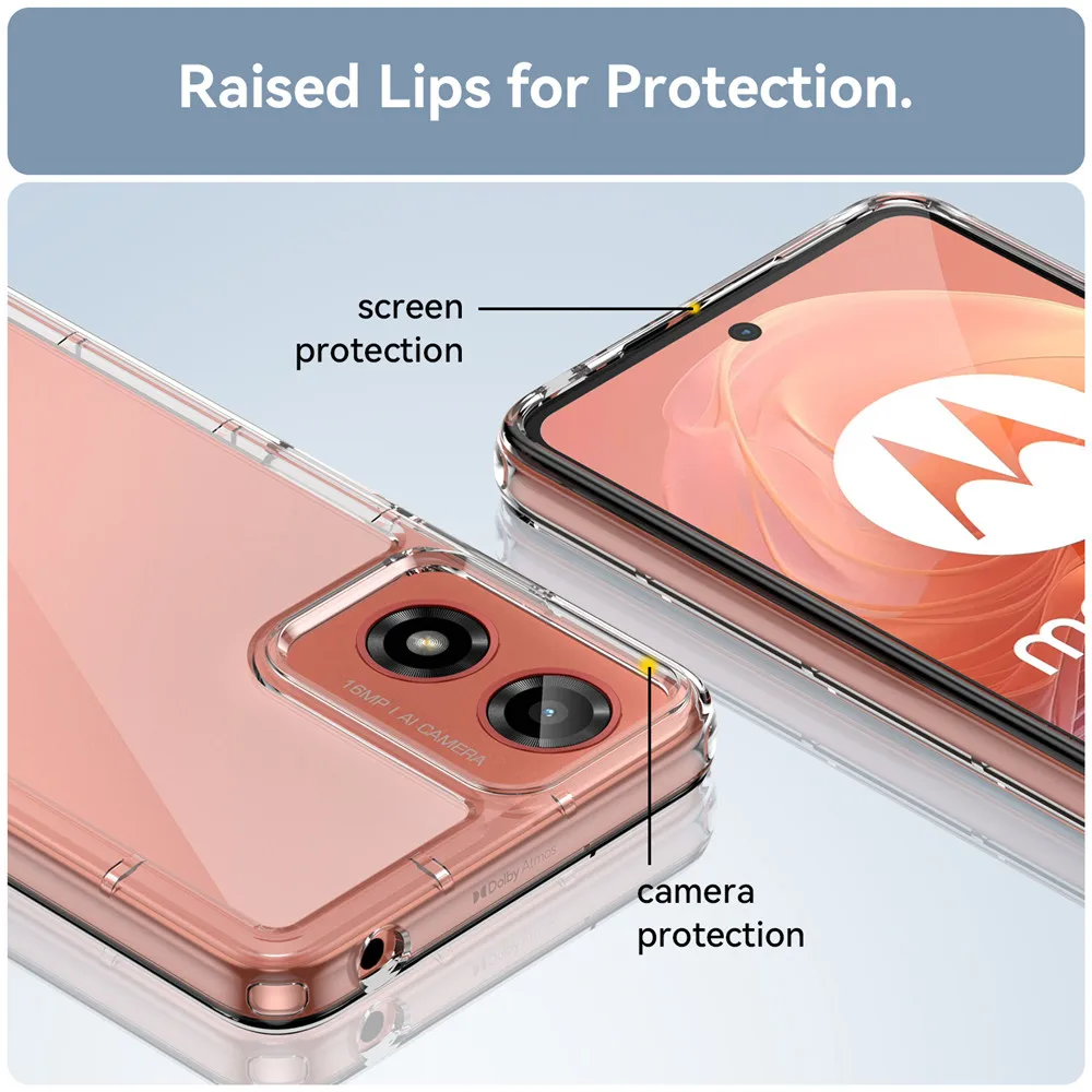Фото Чехол для телефона Motorola Moto G24 Power Fusion PMMA + TPU, прозрачный, полноразмерный, для Moto G24, G24Power, G 24, MotoG24 №3