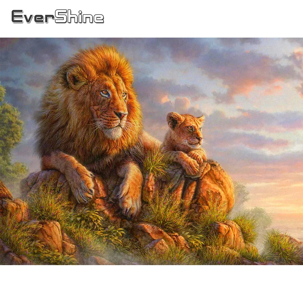 

EverShine алмазная мозаика львы картина из страз алмазная вышивка животные новое поступление живопись шивы стена декор