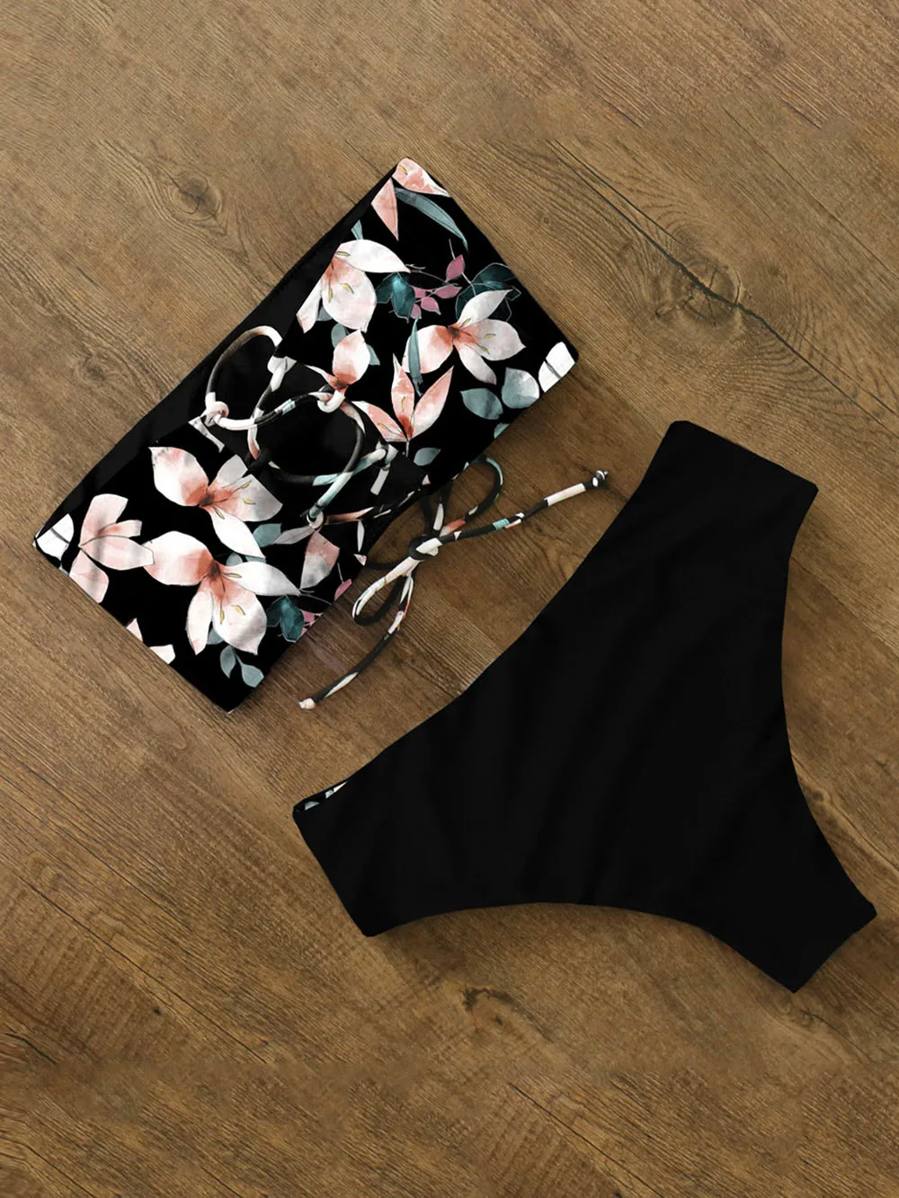 Bikini 2022 Swimwear Swimsuit Women Print High Waist Set Back Cross Bandeau Bathing Suit Female Beach Wear Biquini | Женская одежда