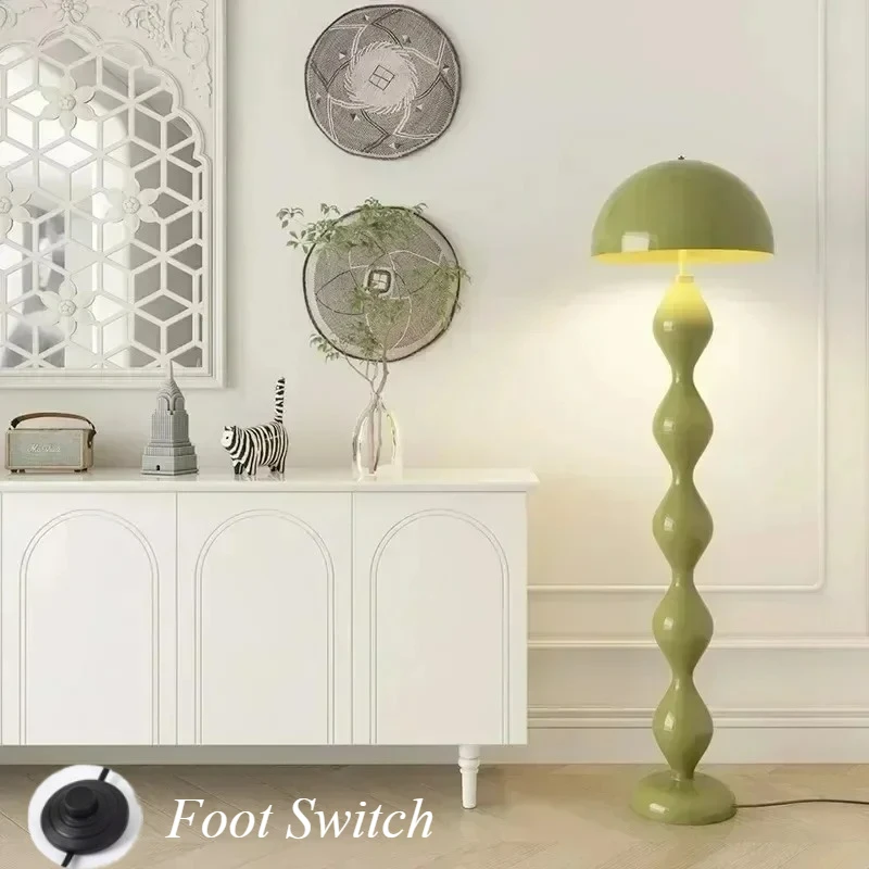 Светодиодный торшер Трехцветный затемняющий кремовый стиль Гостиная Диван Грибные торшеры Спальня Прикроватная тумбочка Декор комнаты отеля Подставка Светильник