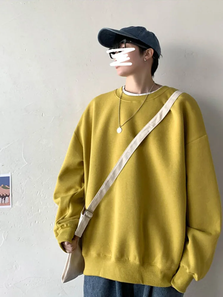 Женские толстовки свободного покроя однотонные толстые свитшоты из хлопка для