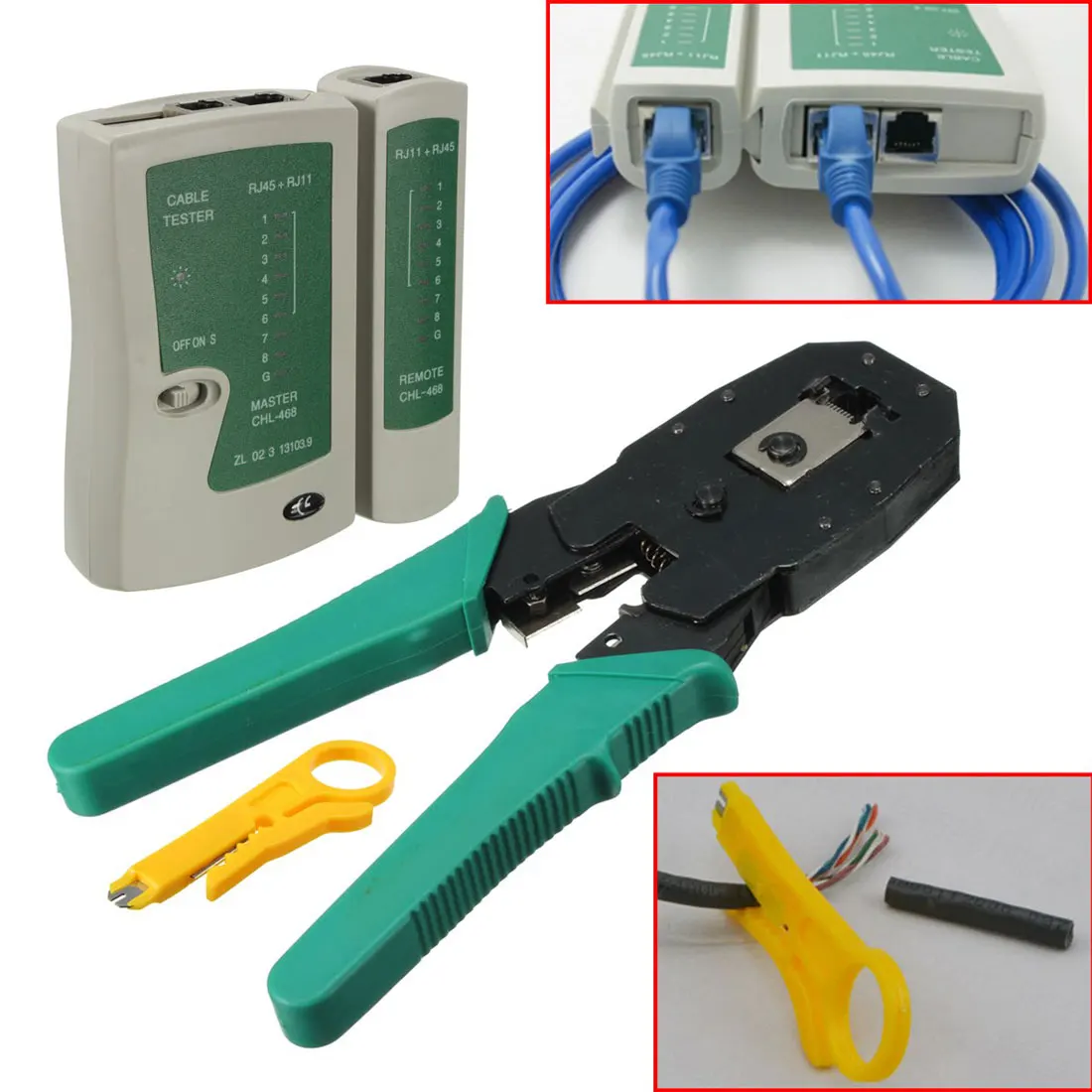 

RJ45 RJ11 RJ12 CAT5 LAN Network Tools Set Ethernet Cable Tester Plier Stripper Network Cable Crimper Crimping Tool