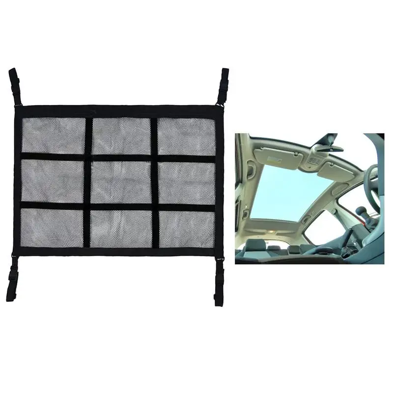 

Car Ceiling Storage Net Auto Roof Mesh Net Ceiling Storage With Cellular Network And Double Zipper Design For Car SUV Truck