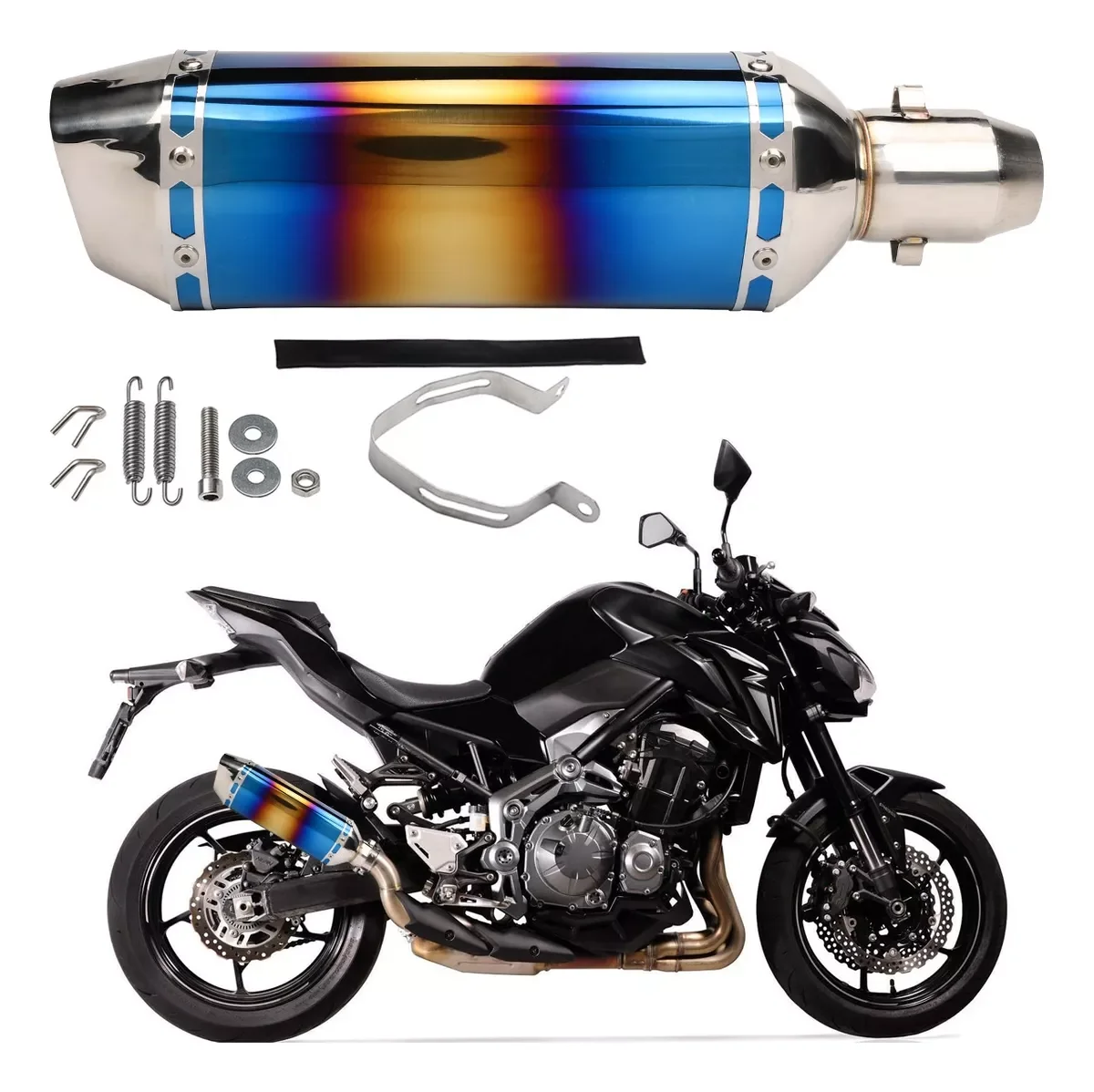 Универсальный глушитель мотоцикла 51 мм для Duke RC390 NC700 CBR500RR GSXR250 benelli trk 502 gsr 600