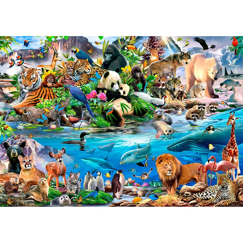 Алмазная живопись животные зоопарк Полные Сверла Бриллиантовая картина