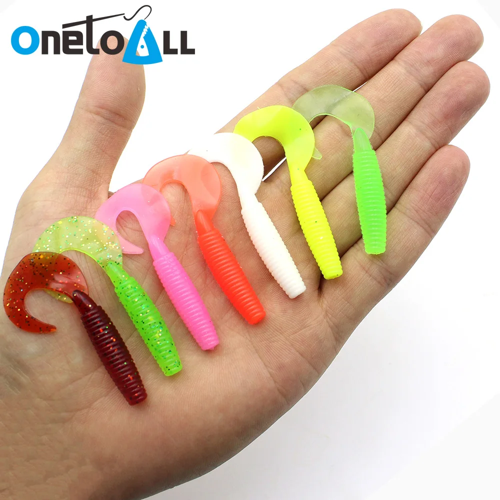 

Cerill 10 PCS 55 mm Soft Lure Volume Tail Fishing Artificial Worm Bait Carp Bass Jigging Wobblers Silicone Grub Swimbait