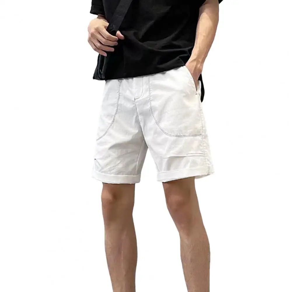 

Young Men Summer Shorts Straight Summer Cargo Shorts Pockets Firm Stitching Cargo Shorts Streetwear