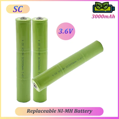 Аккумуляторная батарея 3,6 в 3000 мАч блок батарей SC, сменный никель-металлогидридный аккумулятор высокой емкости и высокой мощности для мощного фонарика, зарядки, кемпинга