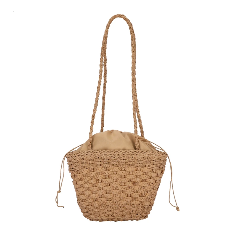 

GUTELINA Summer Handbag Hand-woven Women's Bag Double Shoulder Straps Shoulder Bags for Women Large Capacity Satchel Tote Bag