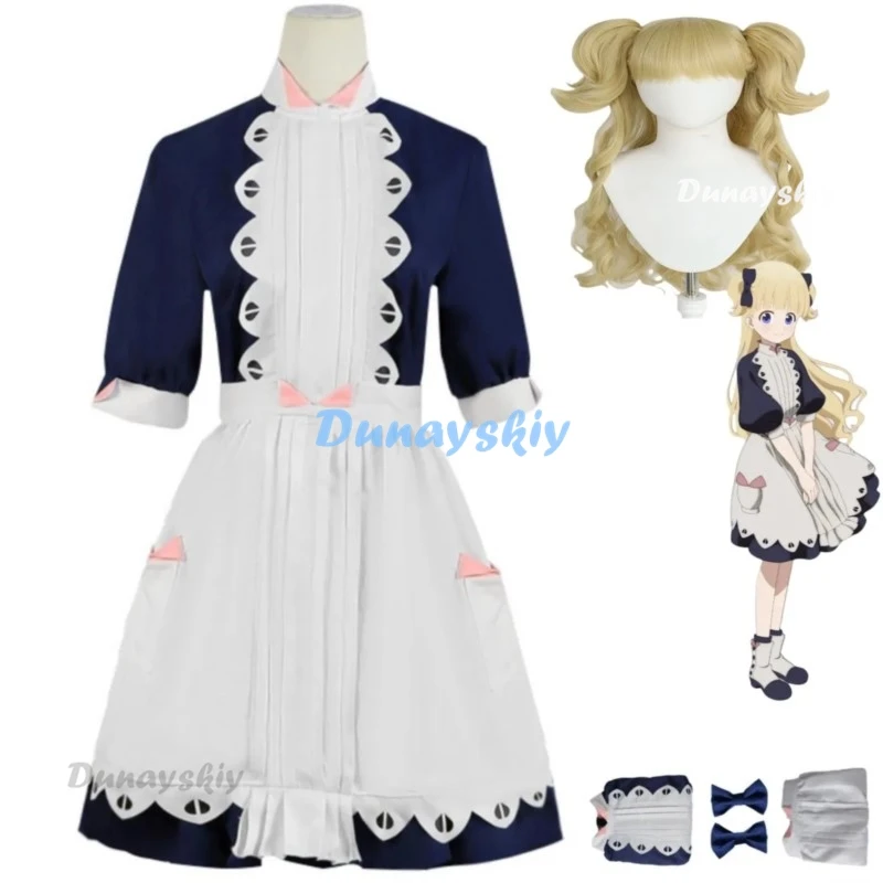 Женский костюм для косплея из аниме Тени дом Emilico голубая белая юбка платье