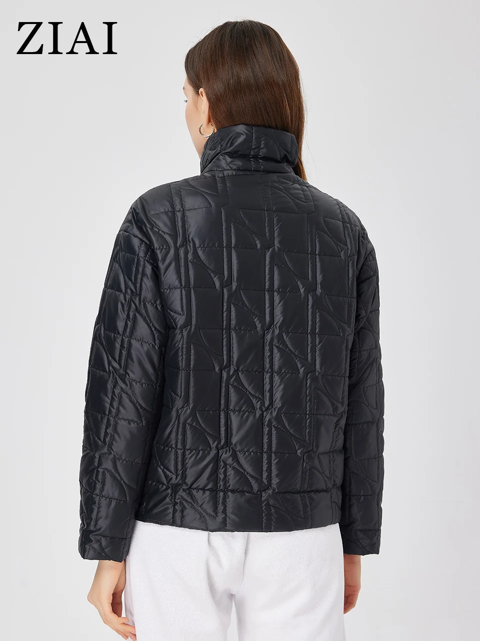 ZIAI 2023 Spring Autumn Classic short jacket Zip stand collar  Casual Thin Cotton coat women Fashion Women's parkas ZM-20348
