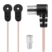 2m t shape 75 ohm fm radio antenna dipole antenna indoor with a push in f type male connector for fm radio stereo indoor use