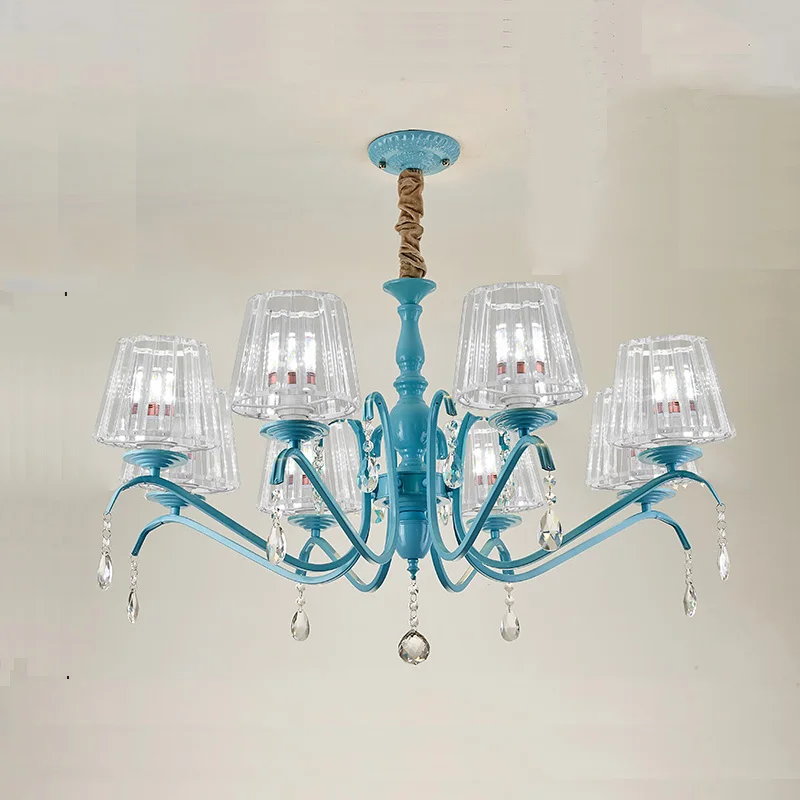

Crystal Chandelier Living Room Children's Room Bedroom Color Chandelier Light Luxury Mediterranean Light Room Decoration