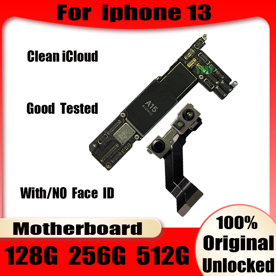 

Full Unlock 100% Original For iPhone 13 Motherboard 128-256-512GB No icloud For iPhone 13 logic board Support IOS update&5G