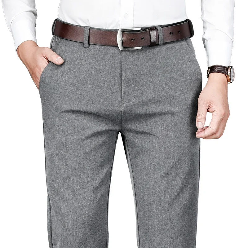 

Gray Straight Formal Men Pants Trousers Autumn Business Suit Pants Clothing Business Male Trousers