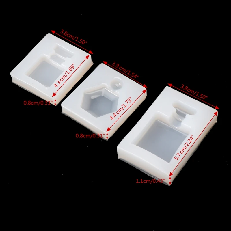 

3Pcs Perfume Bottle Silicone Epoxy Resin Mold Pendant Candy Chocolate Cake Mould
