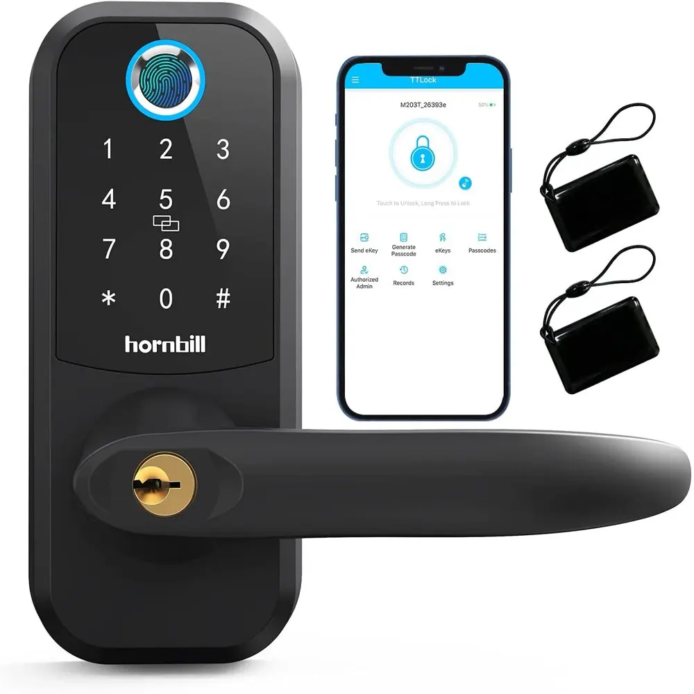 

Smart Lock, Fingerprint Keyless Entry Locks with Touchscreen Keypad,Smart Lever lock,Bluetooth Front Door Lock, Electronic Digit