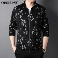 coodrony brand soft knitted sweater coat jacket homme autumn winter new arrival letter zipper pocket cardigan men clothing z2001