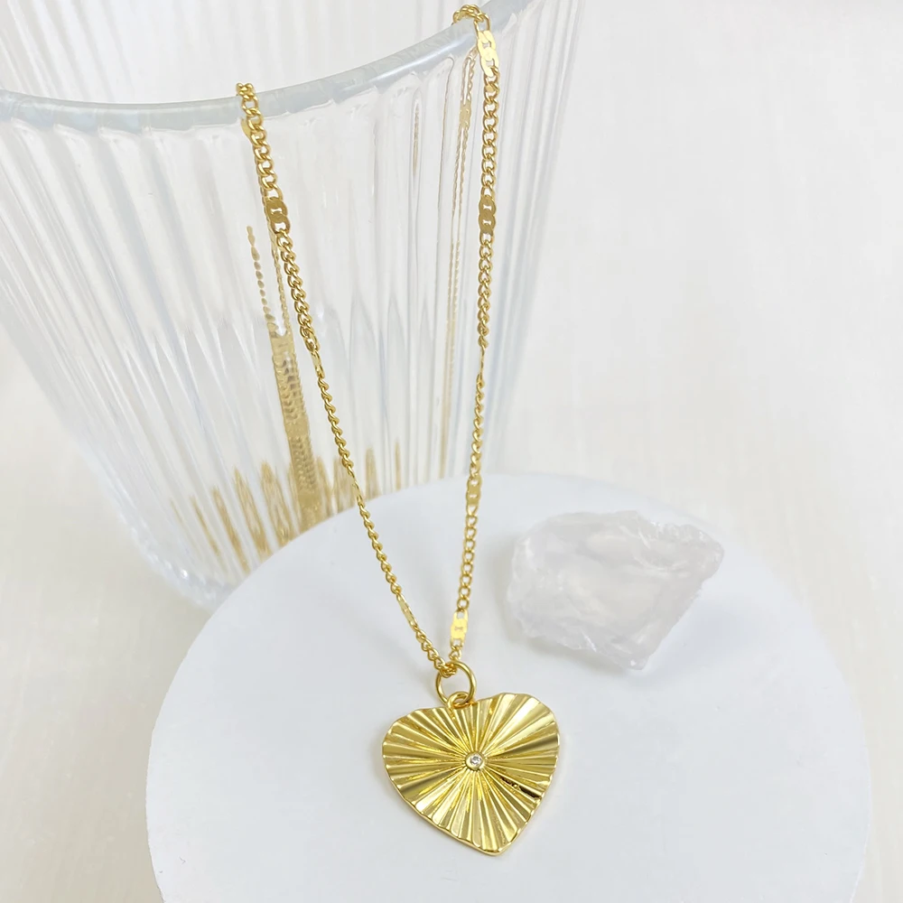 Семейное ожерелье с камнем блестящий циркон ювелирные изделия из нержавеющей