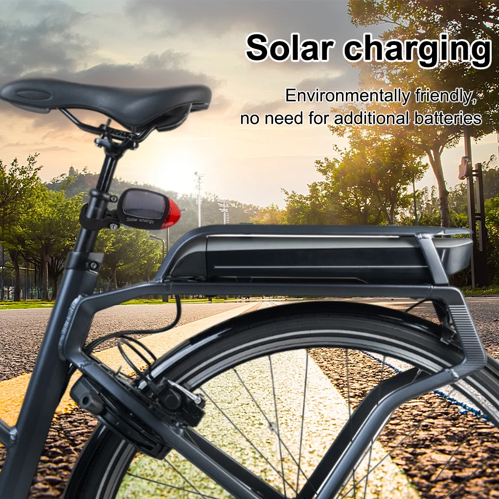 Задний фонарь для велосипеда на солнечной батарее безопасный задний яркий
