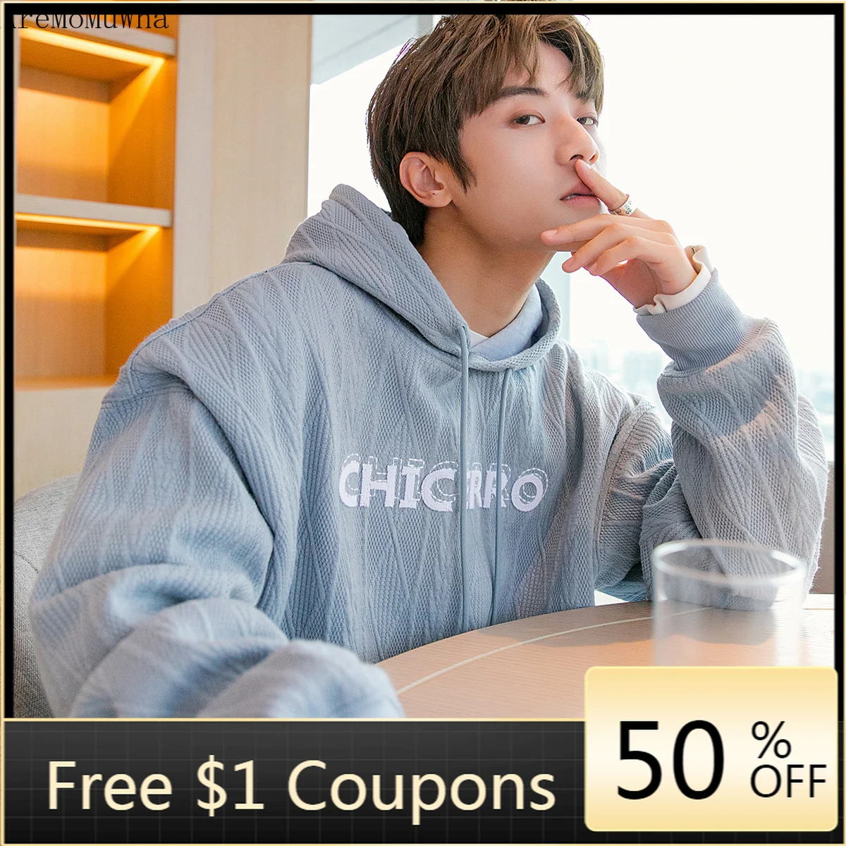 

Мужской бархатный толстый свитер с вышивкой, мужской свободный свитер с капюшоном, мужская осенне-зимняя парная куртка, худи с графическим ...