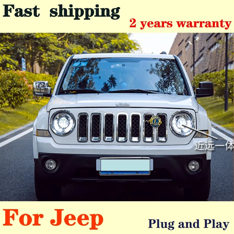 

Автостайлинг для Jeep Patriot фары 2011-2015 светодиодный ные фары ДХО Биксеноновые линзы дальний и ближний свет аксессуары для парковки