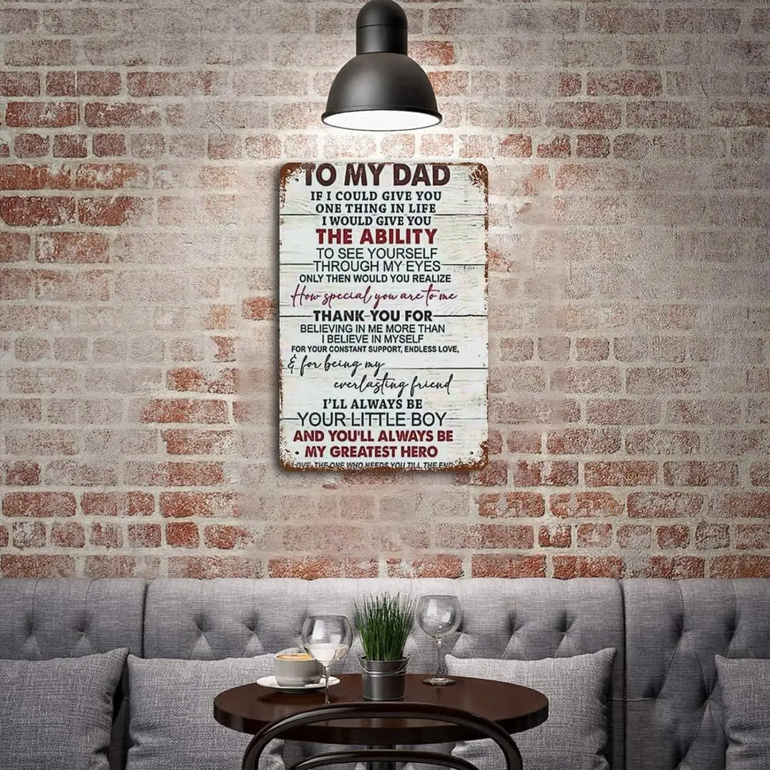 Металлическая жестяная табличка Anique моему папе спасибо за верить в меня я всегда