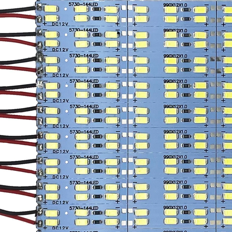 

50CM DC 12V 24V LED Hard Rigid Strip Bar Light Double row led strip 144leds/m SMD 5730 5630 Superbright Warm Cool White 10pcs