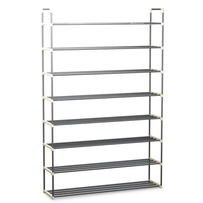 

8-Tiers Storage , Plastic, Gray Storage Folding Organizer Shelf Racks