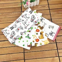 2pcspack new dogs cats kitchen towel absorbent cotton tea napkin eco printed general use towels 48x70cm 18 9x27 6