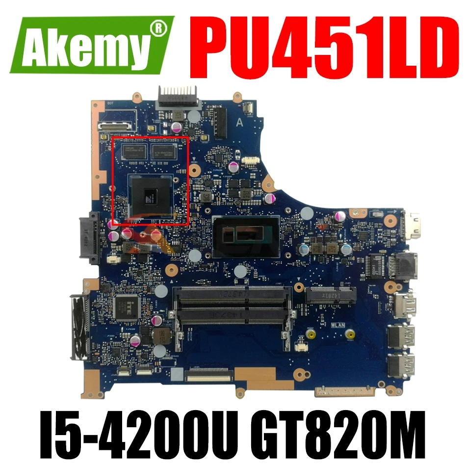 

AKEMY PU451LD Laptop Motherboard For ASUS PU451LD PU451L Original Mainboard I5-4200U GT820M