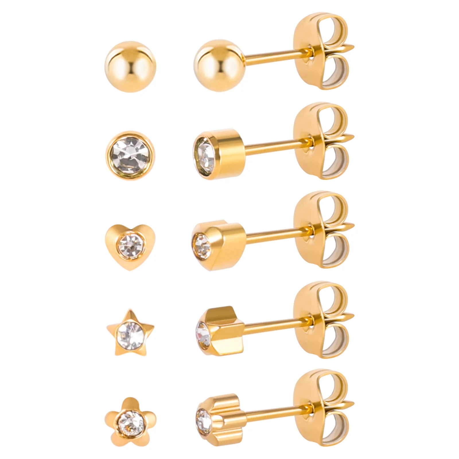 G23 Титановые серьги-гвоздики для чувствительных ушей набор серег-гвоздиков с