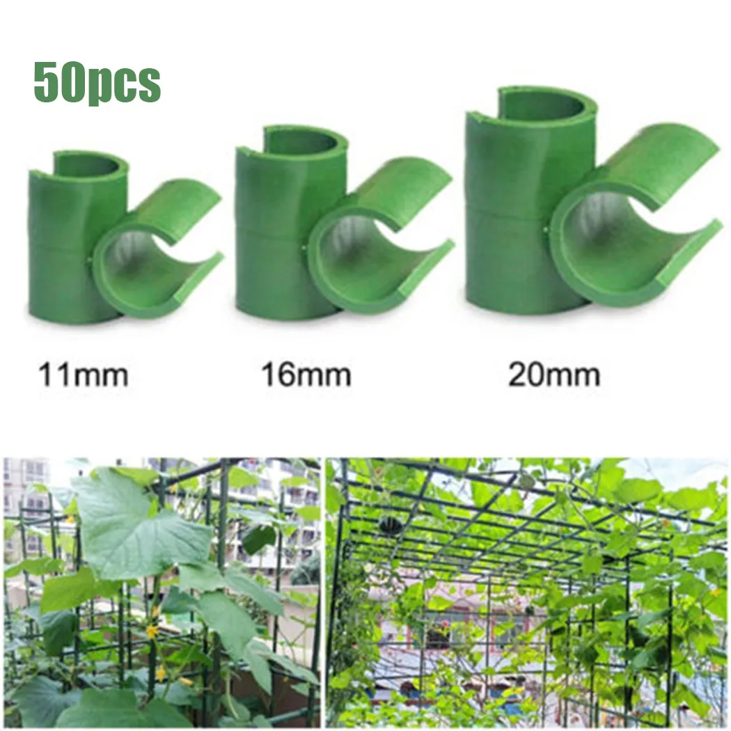 

50Pcs Plant Support Fixed Cross Clip 11mm/16mm/20mm Gardening Plant Grafting Stakes Connector Clips Suitable For Plant Stakes