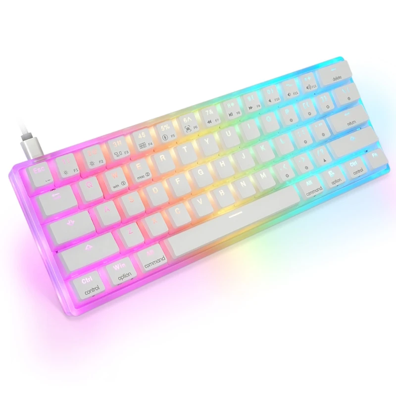 AK61 проводной 60% Gateron 3-контактный переключатель RGB подсветка программируемая