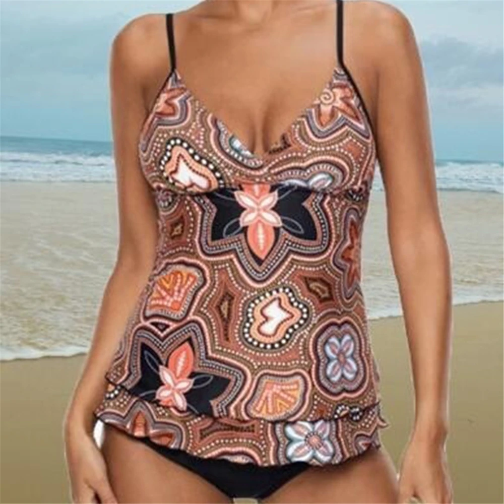 

Женский купальник 2022, летняя модная пляжная одежда, женская одежда с цветочным принтом, повседневные брифы и бикини, комплект