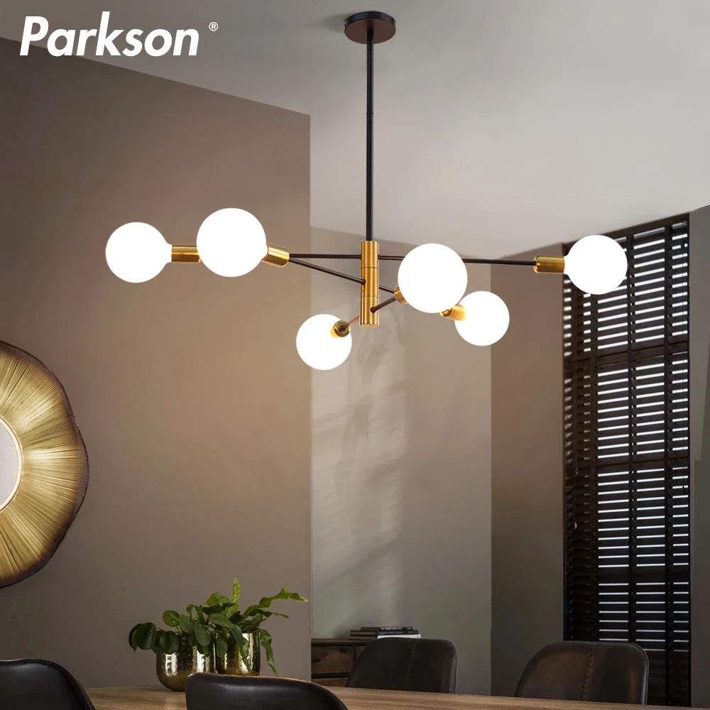 Modern Nordic Sputnik Black  LED Chandelier Lighting Indoor Fixtures For Bedroom Living Room Dining Room Home Decor Ceiling Lamp