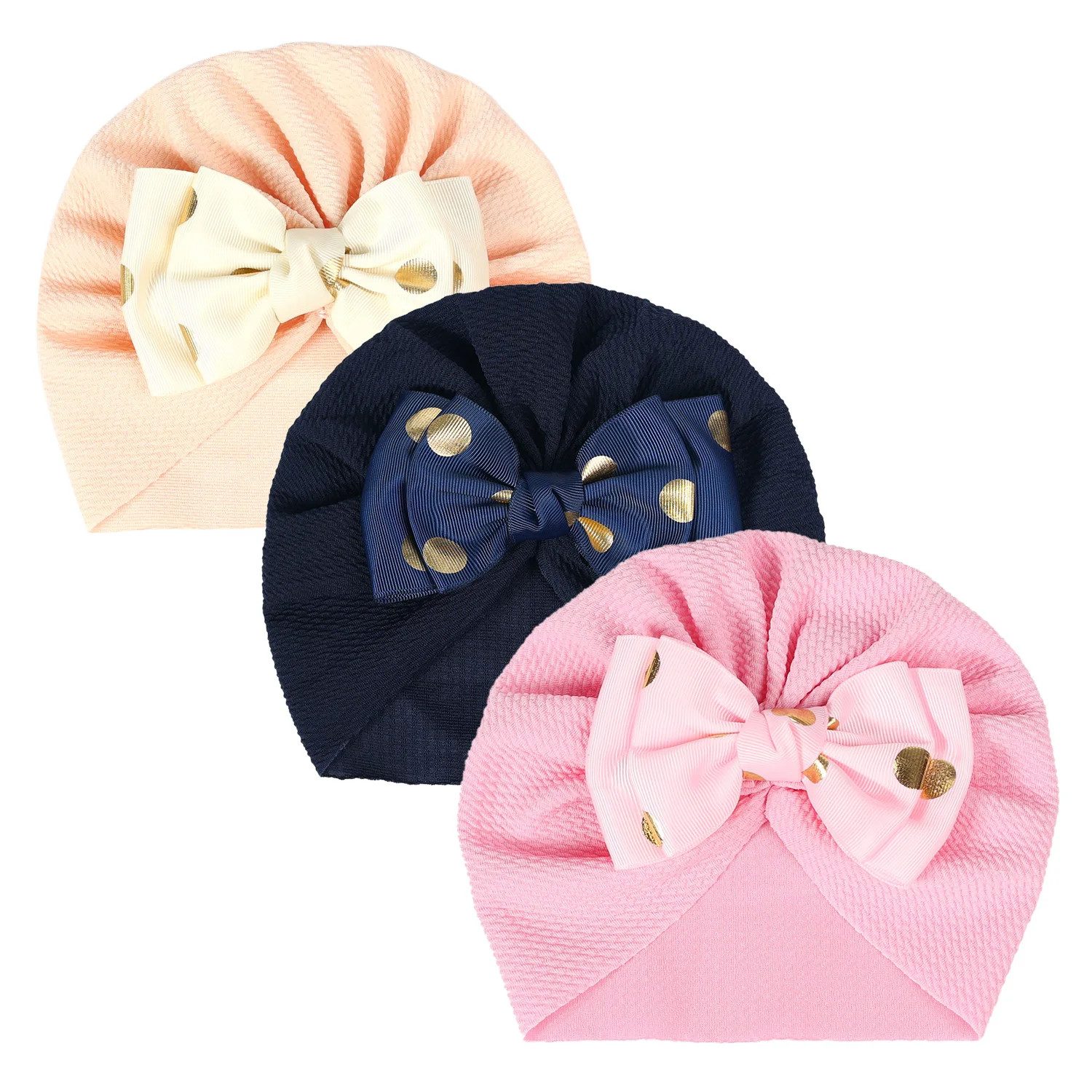 

Lovely Shiny Bowknot Baby Hat Cute Solid Color Baby Girls Hat Turban Soft Newborn Infant Cap Toddler Head Wraps Bonnet Kids