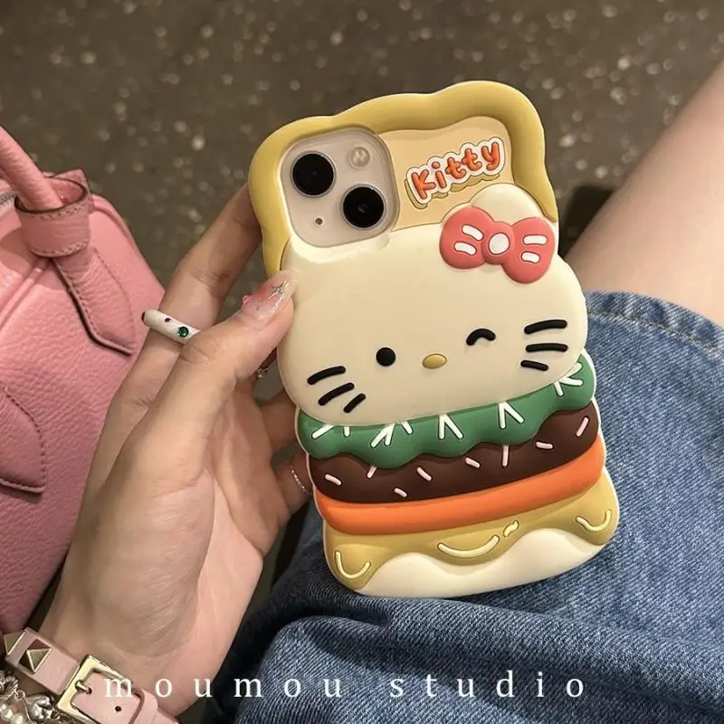 Мультяшный Sanrioed аниме Hello Kittys мобильный телефон Ins Girl Heart Kawaii Силиконовый
