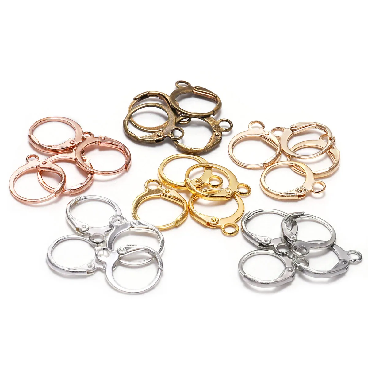 50pcs/lot Gold Silver French Lever Earring Hooks Wire Settings Base Hoops Earrings For DIY Jewelry Making Supplies Wholesale images - 6