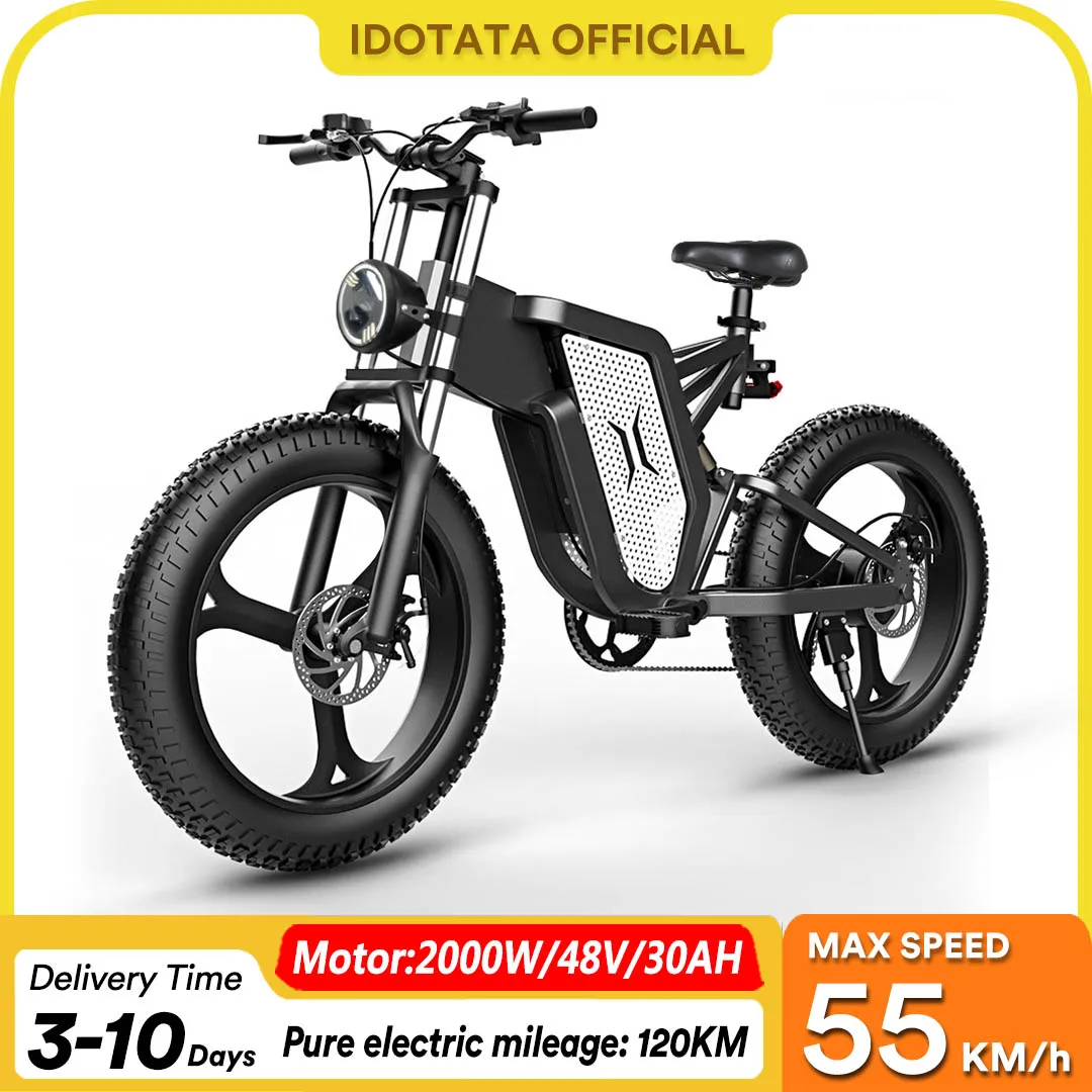 X20 Electric Bike 2000W 48V 30AH Battery Ebike Front Rear Shock Absorption Mountaineering Off-road Electric Bike Cycling E-bike